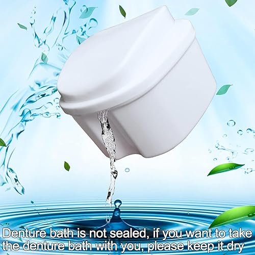 Miniatura 2 de Estuche de protección bucal dental, 1 unidad, limpieza de caja de baño con cepillo, cesta coladora y tapa impermeable, color blanco