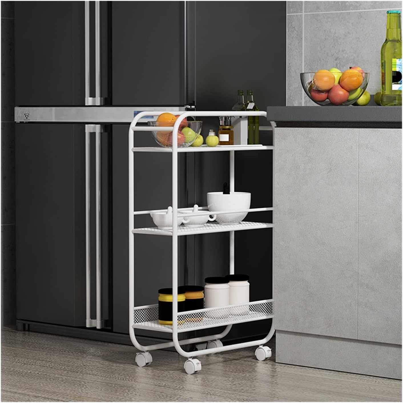Storage Rack Kitchen Multifunctional Trolley Clip Gap