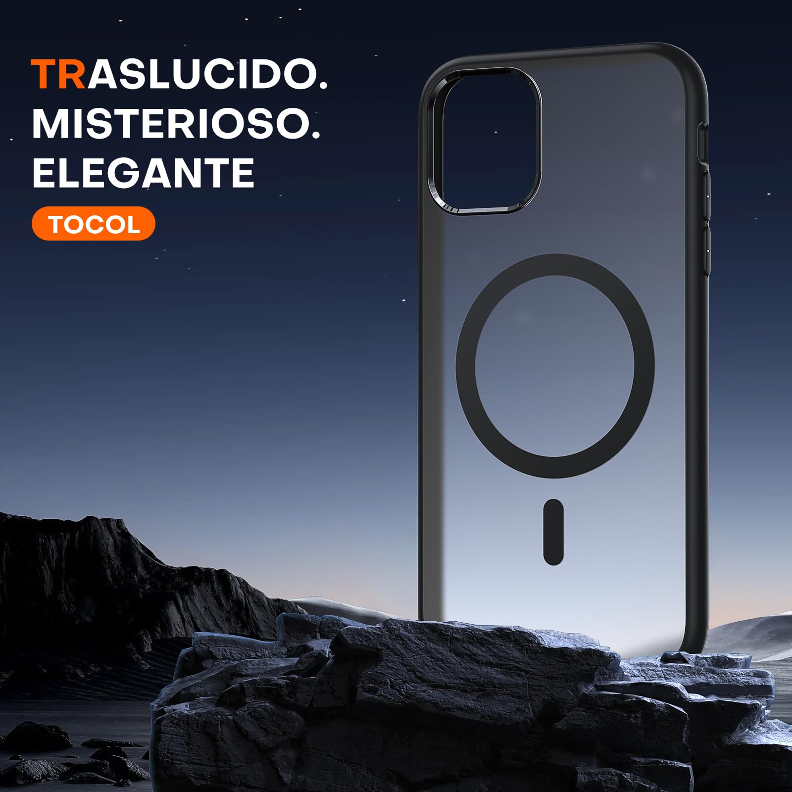 TOCOL Cover Magnetica per iPhone 11 Pro 5,8 Pollic, Compatibile con MagSafe, Custodia Antiurto Traslucida Opaca, Nero