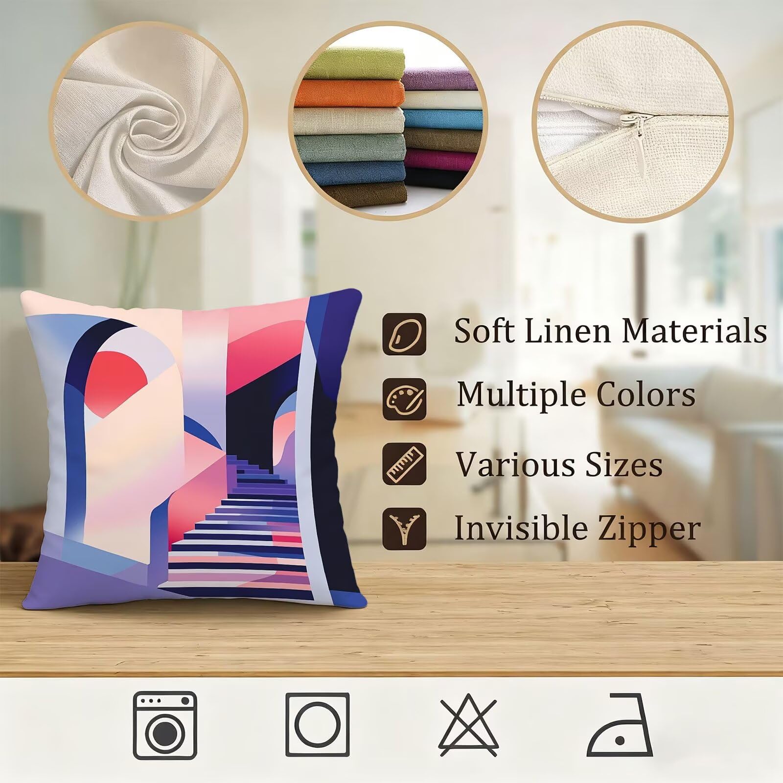 Rosa Funda Cojin 60x60 GeometríA Funda Almohada 60x60 Cojines Sofa Súper Suave Fundas Cojines Decorativos Fundas Almohadas 4 Piezas Cervicales y Cuello, para Hogar Sofa Cama Salon Decoracion E - 679