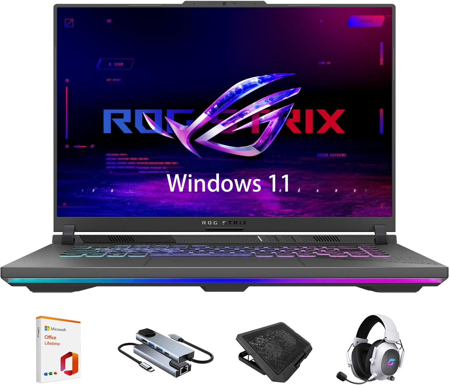 ASUS ROG Strix G16 Gaming Laptop, 16” FHD+ 165Hz/3ms, AMD Ryzen 9 8940HX, GeForce RTX 5070 8GB GDDR7, 16GB DDR5-5600, 1TB PCIe Gen 4 SSD, Wi-Fi 6E, Win11 Home,RGB Backlit KB,w/Lifetime Office