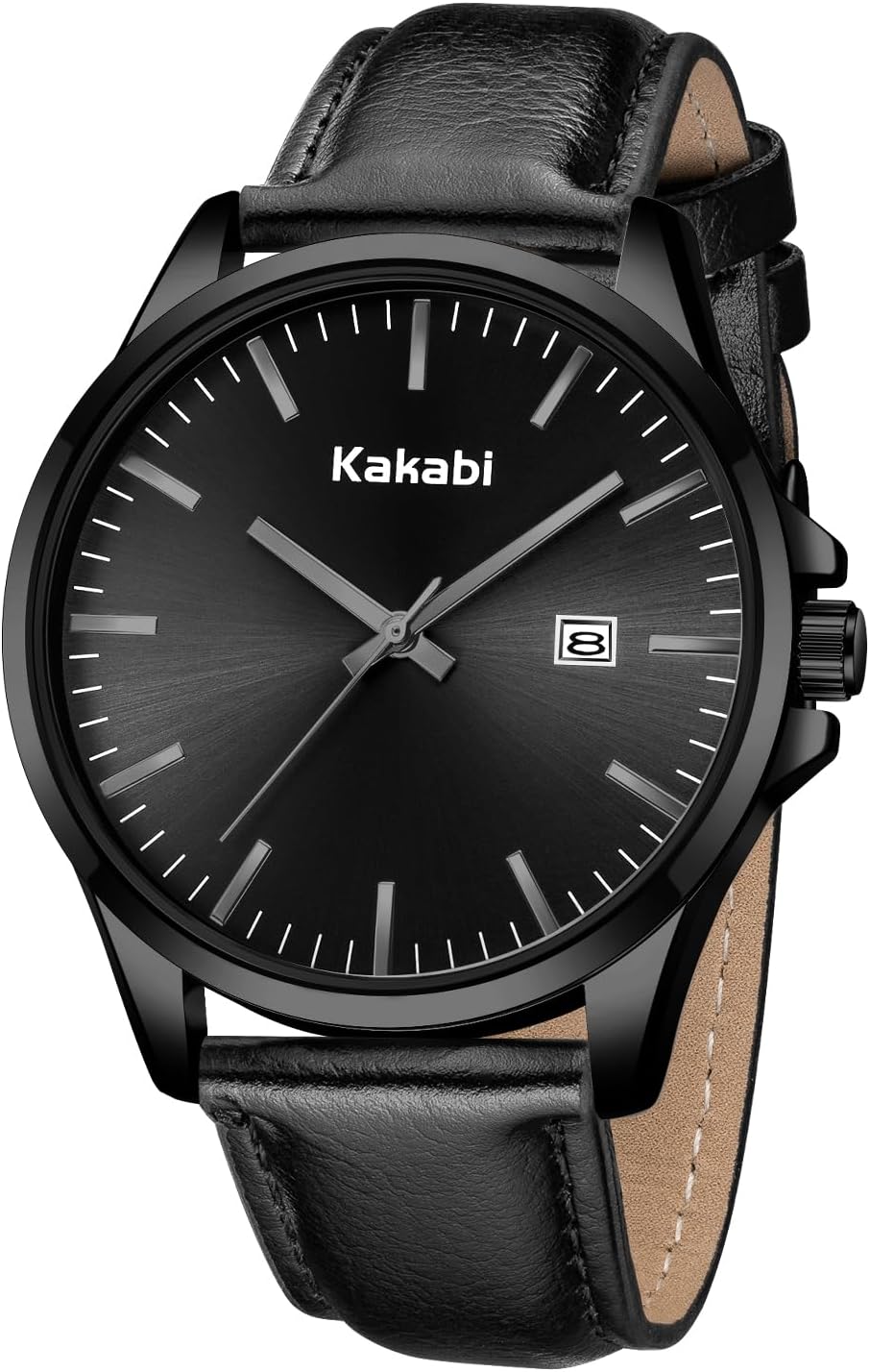 Watches for Men, Minimalist Fashion Mens Leather Strap Watch, Classic Analog Quartz Watches with Date, Daily Waterproof Dress Watch, Gifts for Men