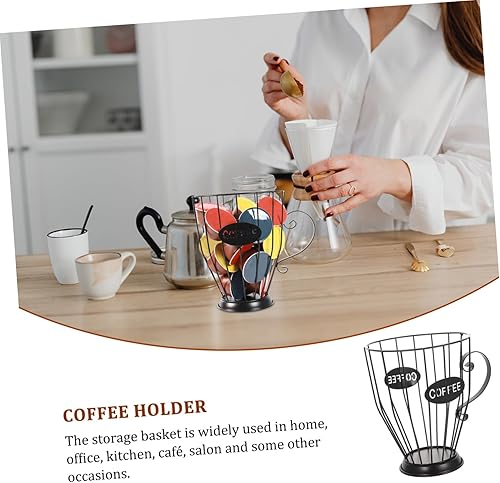 Miniatura 3 de Soporte para cápsulas de café, cesta de almacenamiento de barra de café, cesta de hierro para frutas, soporte para exhibición de cápsulas de café,