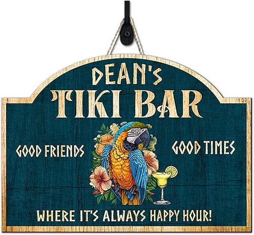 Miniatura 8 de THUYPT - Letrero personalizado de barra de Tiki, letrero impreso de madera, decoración de Tiki para colgar en la pared, letrero de playa Tiki Huts