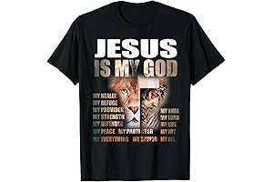 Christian Nodal Shirt: Lion Jesus Is My God Lord King Savior Good Friday T-Shirt