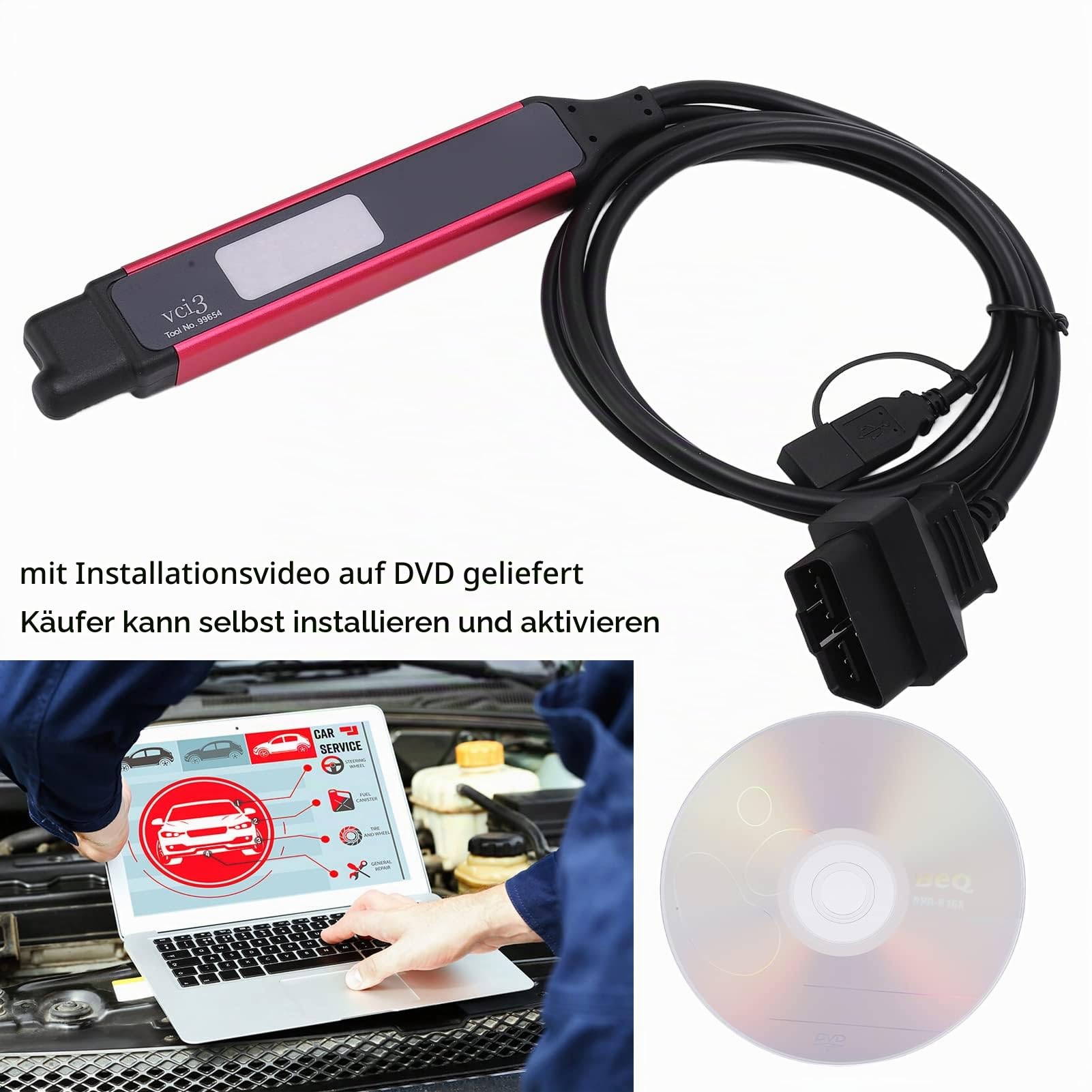 Vci3,Vci 3 Scanner-Diagnosewerkzeuge,Obdii-Codeleser,WLAN,Drahtloses Motorfehlercode-Diagnose-Scan-Tool Für -LKW