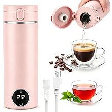 Travel Kettle,Portable Electric Kettle,Small Hot Water Boiler with 6 Temperature Settings,Mini Tea Coffee Kettle with 304 Stainless Steel and Fast Boiling Water and Boil Dry Protection,450ml pink