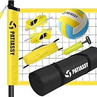 Patiassy Profi Röplabda Háló Hordozható Összecsukható 32x3,3ft Sárga Edzéshez 1