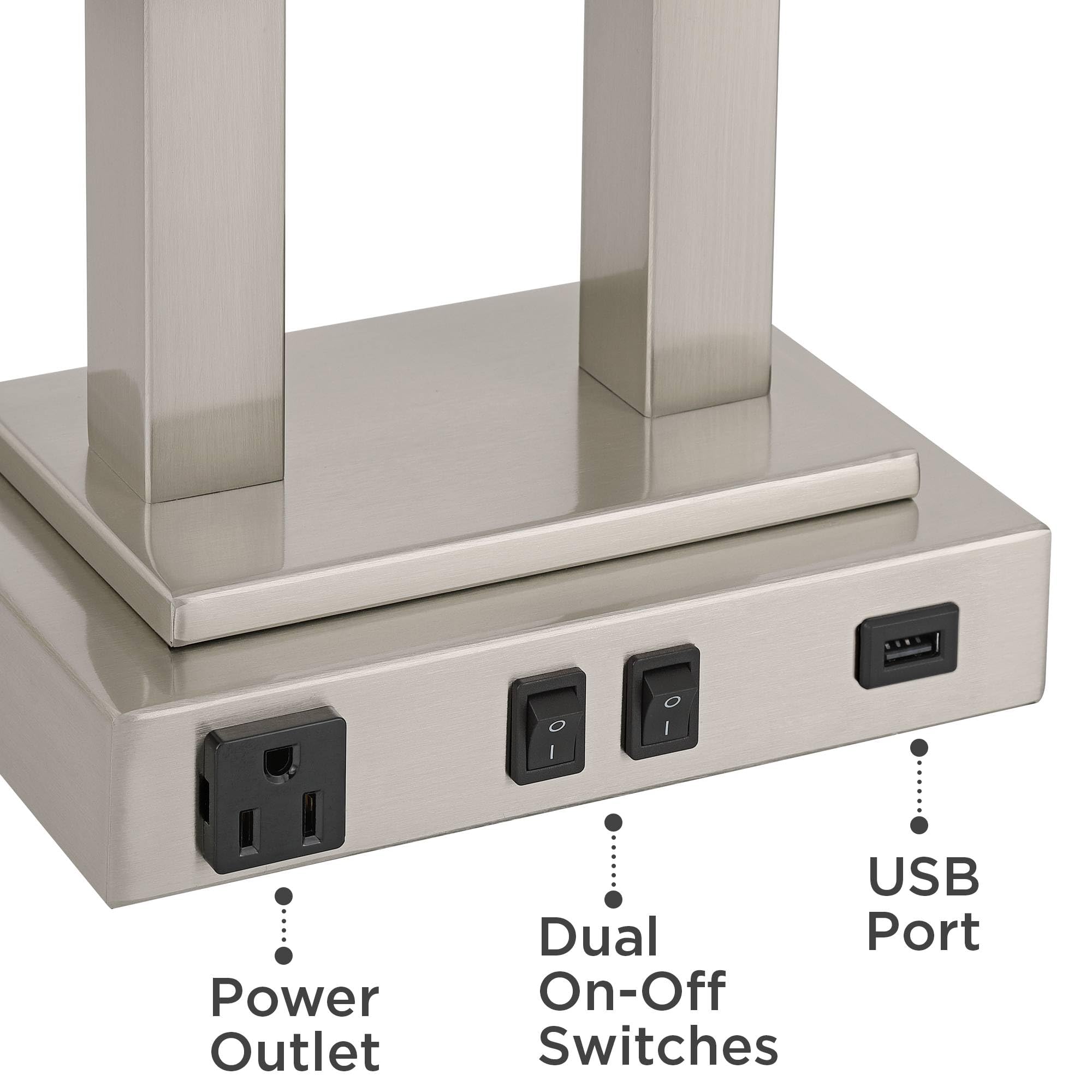 Possini Euro Amity Lampe de bureau avec port USB et sortie