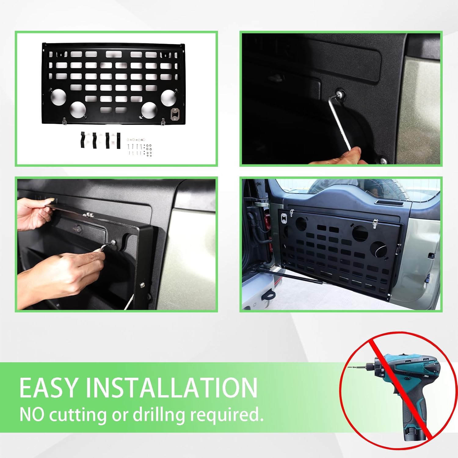 Tailgate Table Rear Door Offroad Camping Desk Storage Rack Shelf Compatible with Land Rover Defender 110 2020-2023, Tailgate Table Metal Storage Rack Foldable Cargo Shelf