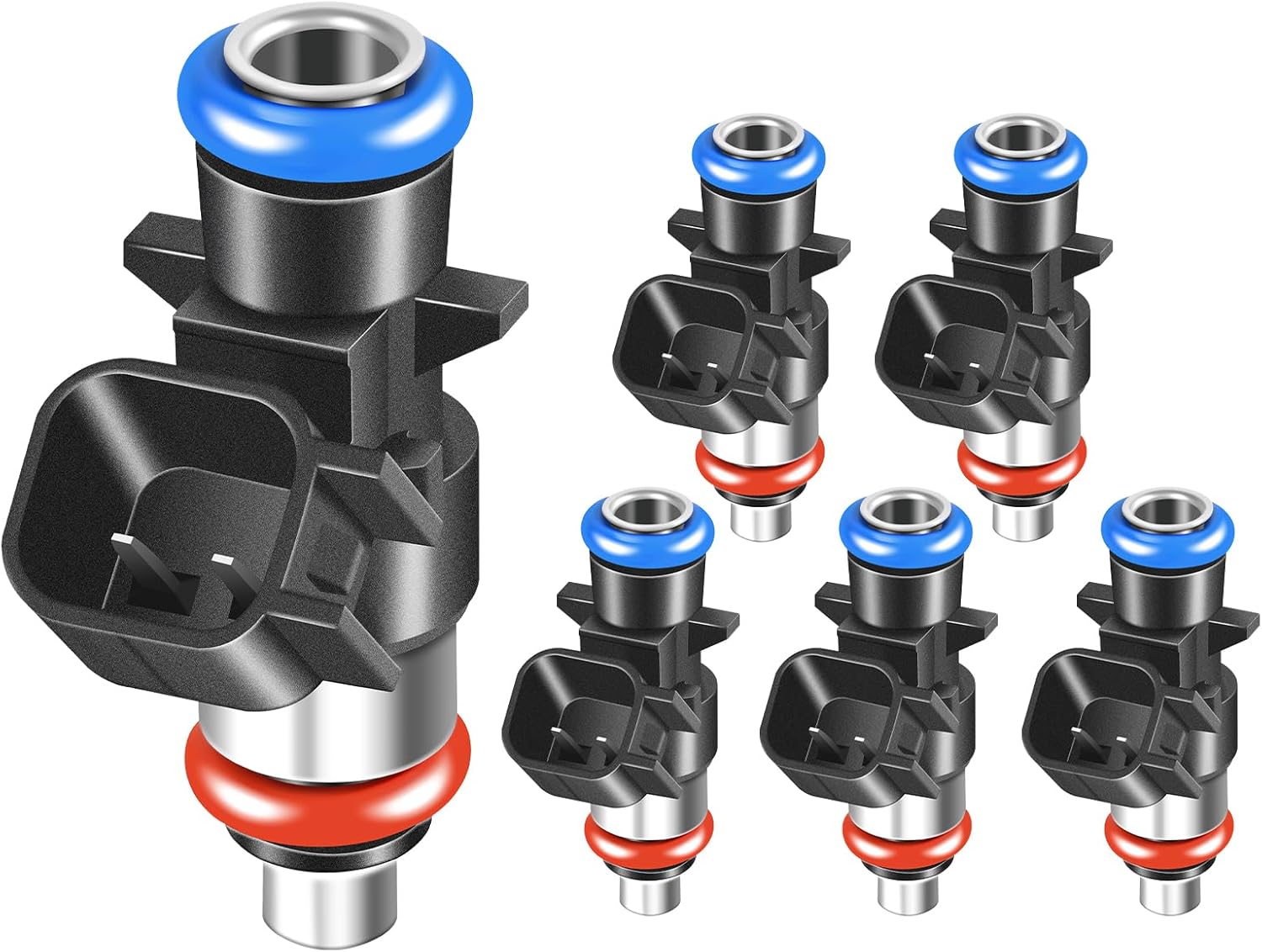6Pcs Fuel Injectors 5281427AA 8 Holes Compatible with Jeep Grand Cherokee 2018-2024 Wrangler 2018-2023 Ram 1500 2019-2022 for Dodge Durango 2018-2024 Chrysler Pacifica 2017-2024 3.6L Set of 6