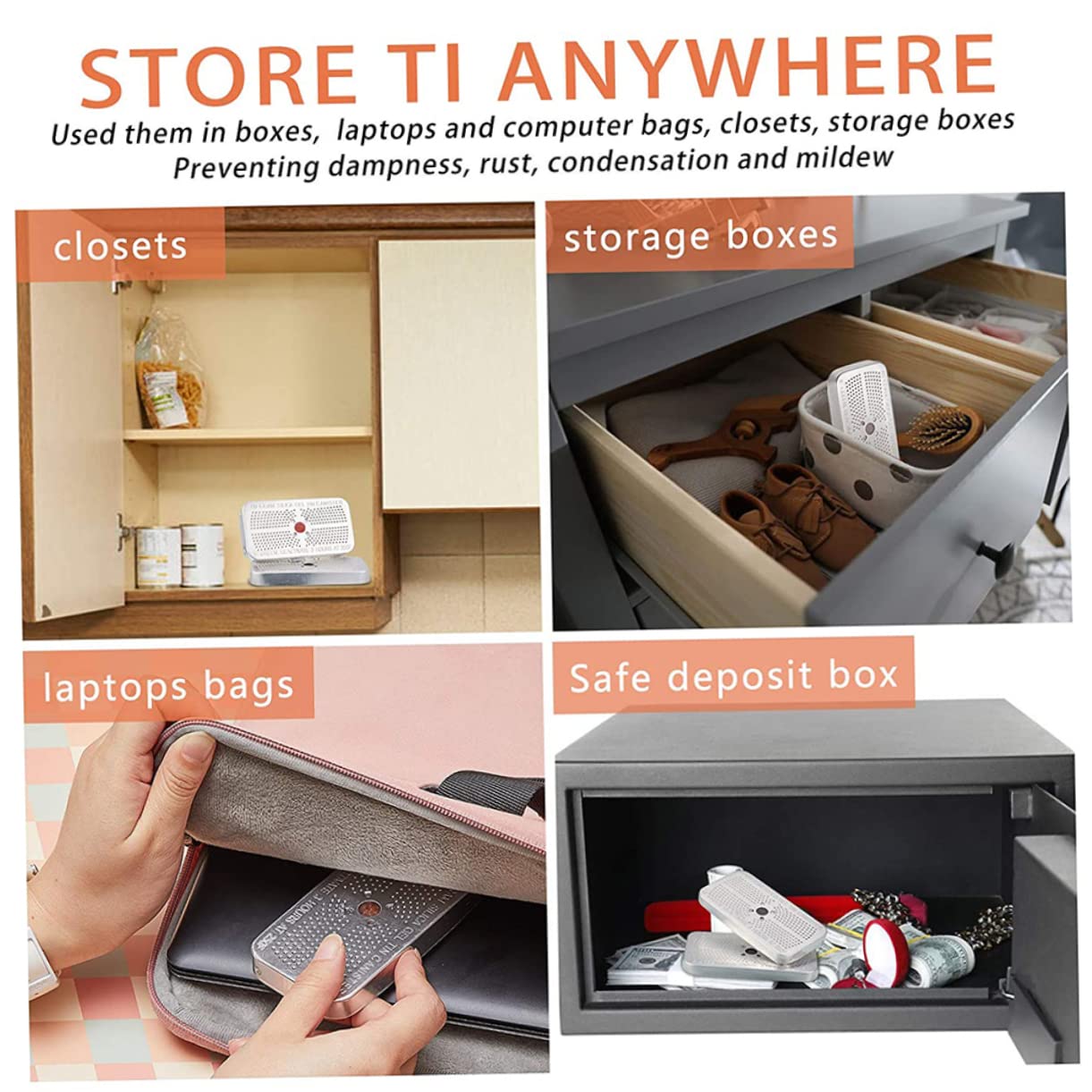 SOLUSTRE 5pcs Packets Canister Reusable Absorber Silica Beads eva Dry Moisture Packets Silica Packets Silicone Packets for Moisture Household Absorbent Aluminum Box