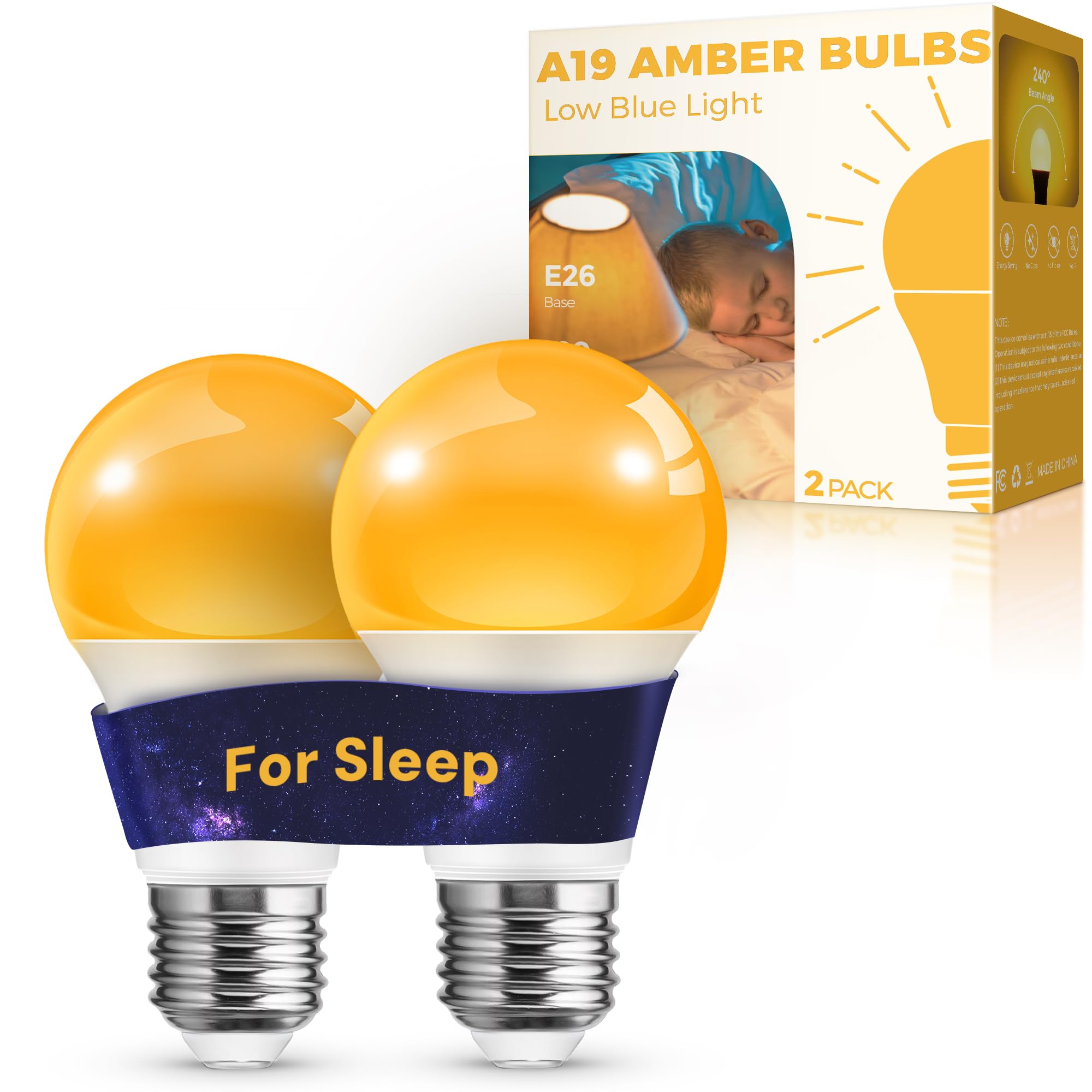 L LOHAS Amber Sleep Bulb 2-Pk