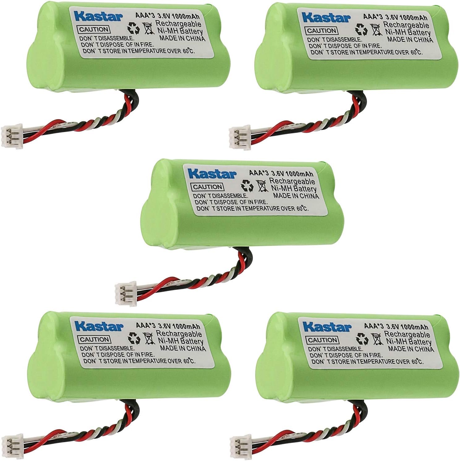 5-Pack AAA 3.6V 1000mAh Ni-MH Rechargeable Battery Replacement for Zebra/Motorola Symbol 82-67705-01 Symbol LS-4278 LS4278-M BTRY-LS42RAAOE-01 DS-6878 Cordless Bluetooth Laser Barcode Scanner