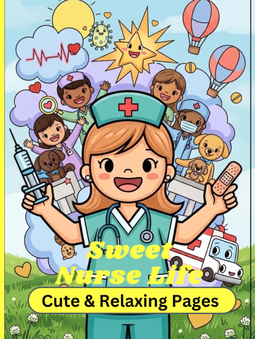 Cute Nurse Life: A Relaxing Coloring Journey with 60 Unique Illustrations for Healthcare Heroes: Coloring Book