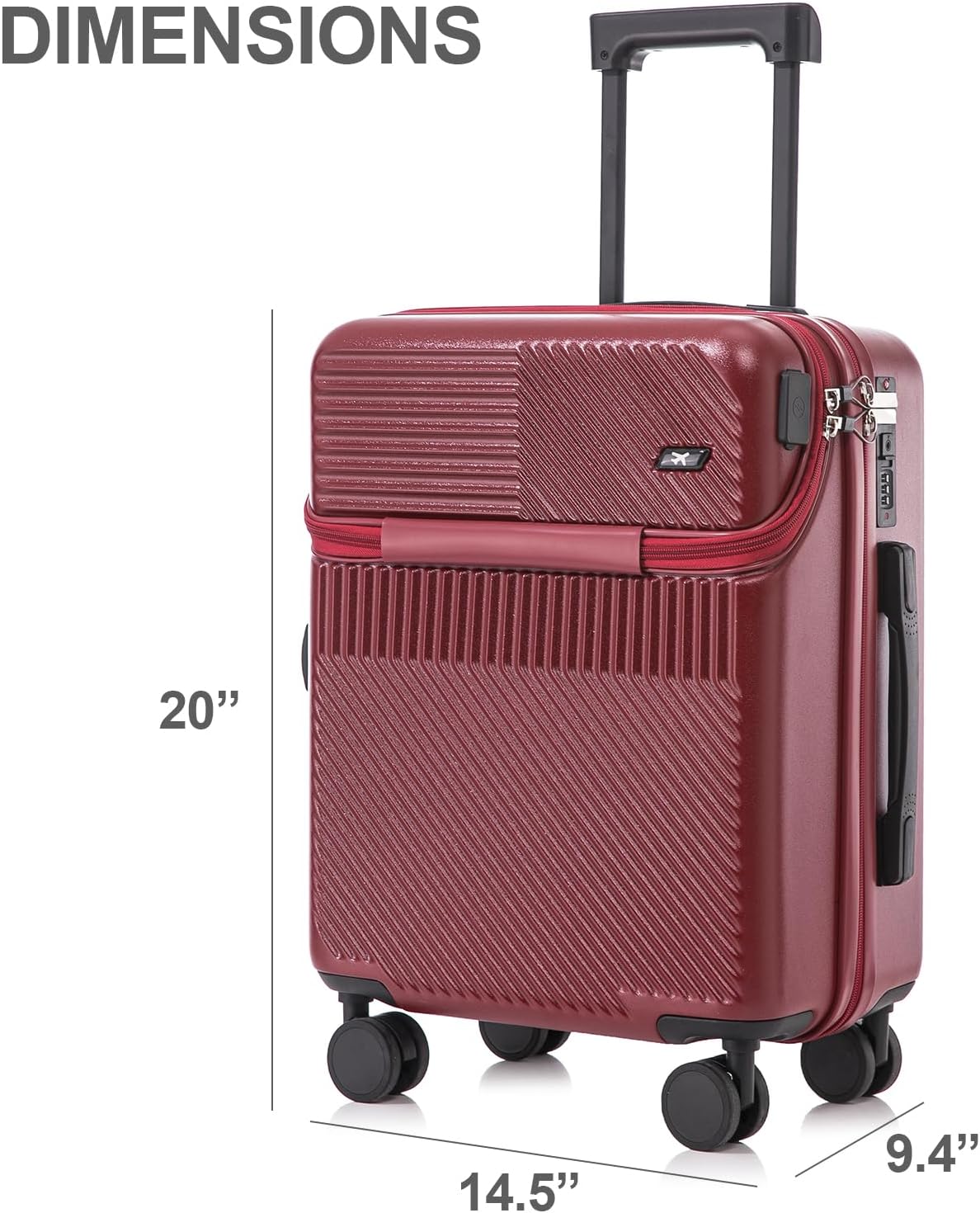 20 Inch Expandable Carry On Luggage 22x14x9 Airline Approved Hardshell Suitcases with Wheels Durable Lightweight Travel Luggage with TSA Lock USB Port for Business Trip Weekend Getaway
