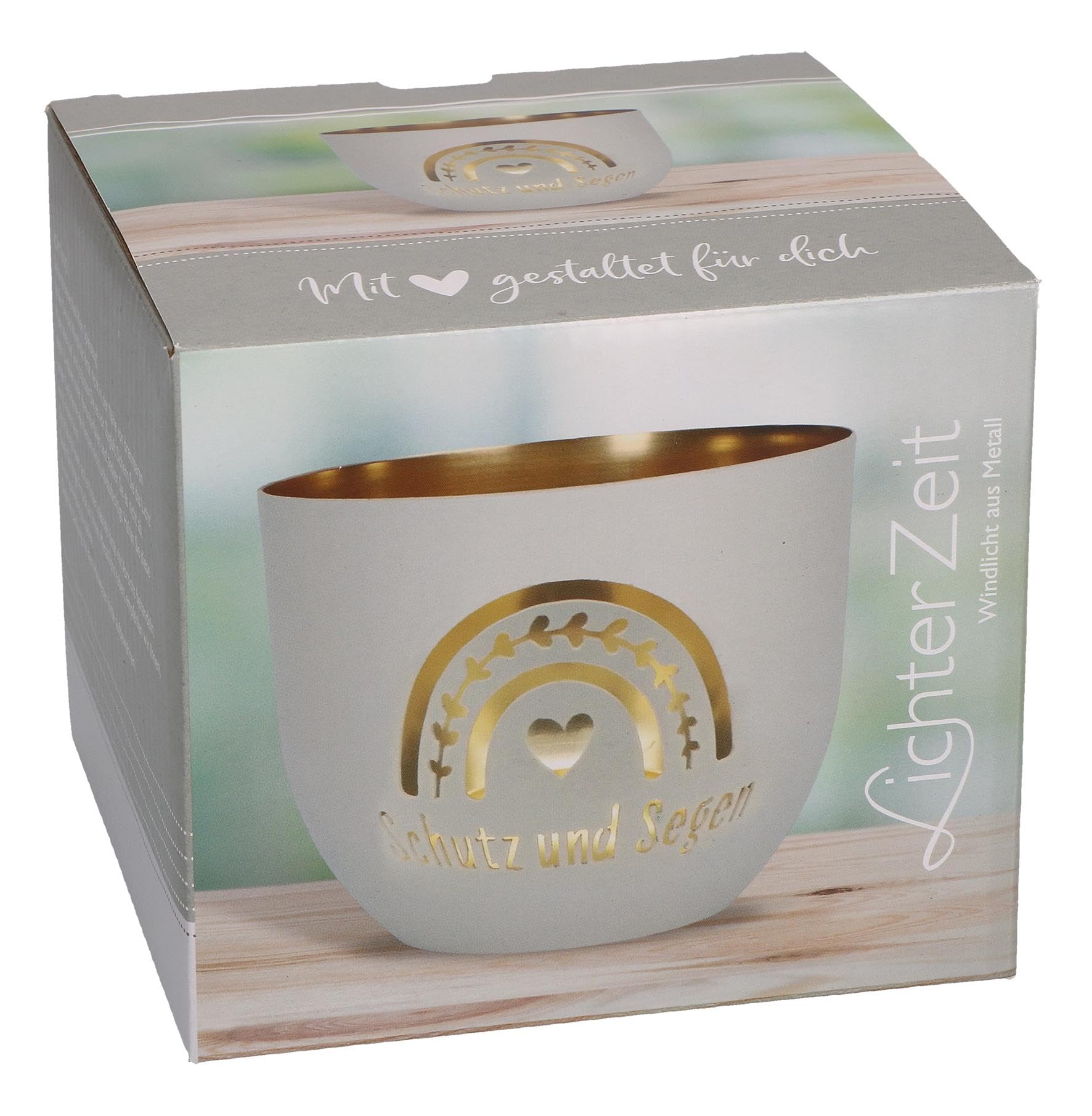 Windlicht Butzon & Bercker photophore de table sauge mat et or idéal comme cadeau raffiné