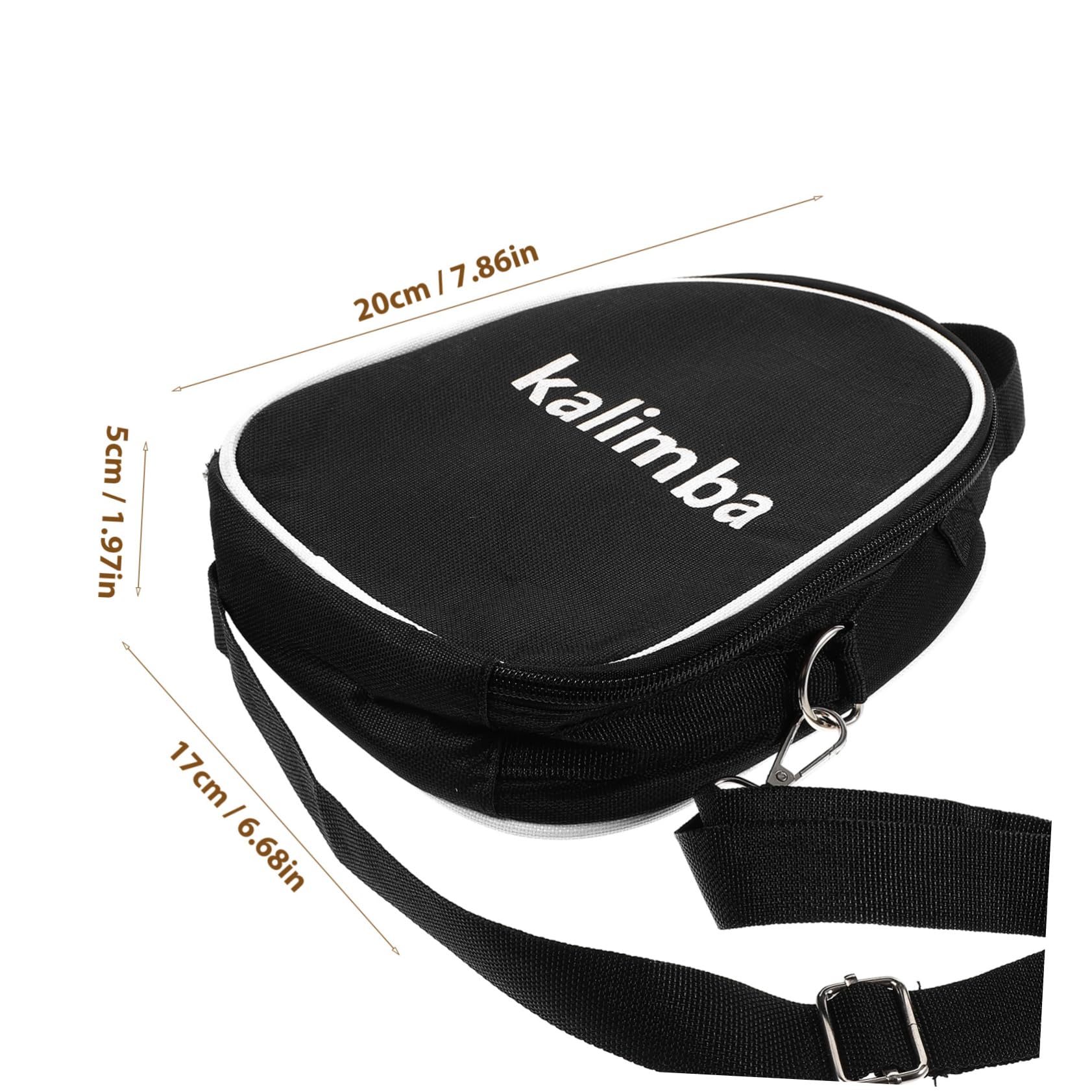 HANABASS 1Pc Portable Oxford Cloth Kalimba Shoulder Bag Musical Instrument Storage Pouch with Strap for Travel and present for Friends Black