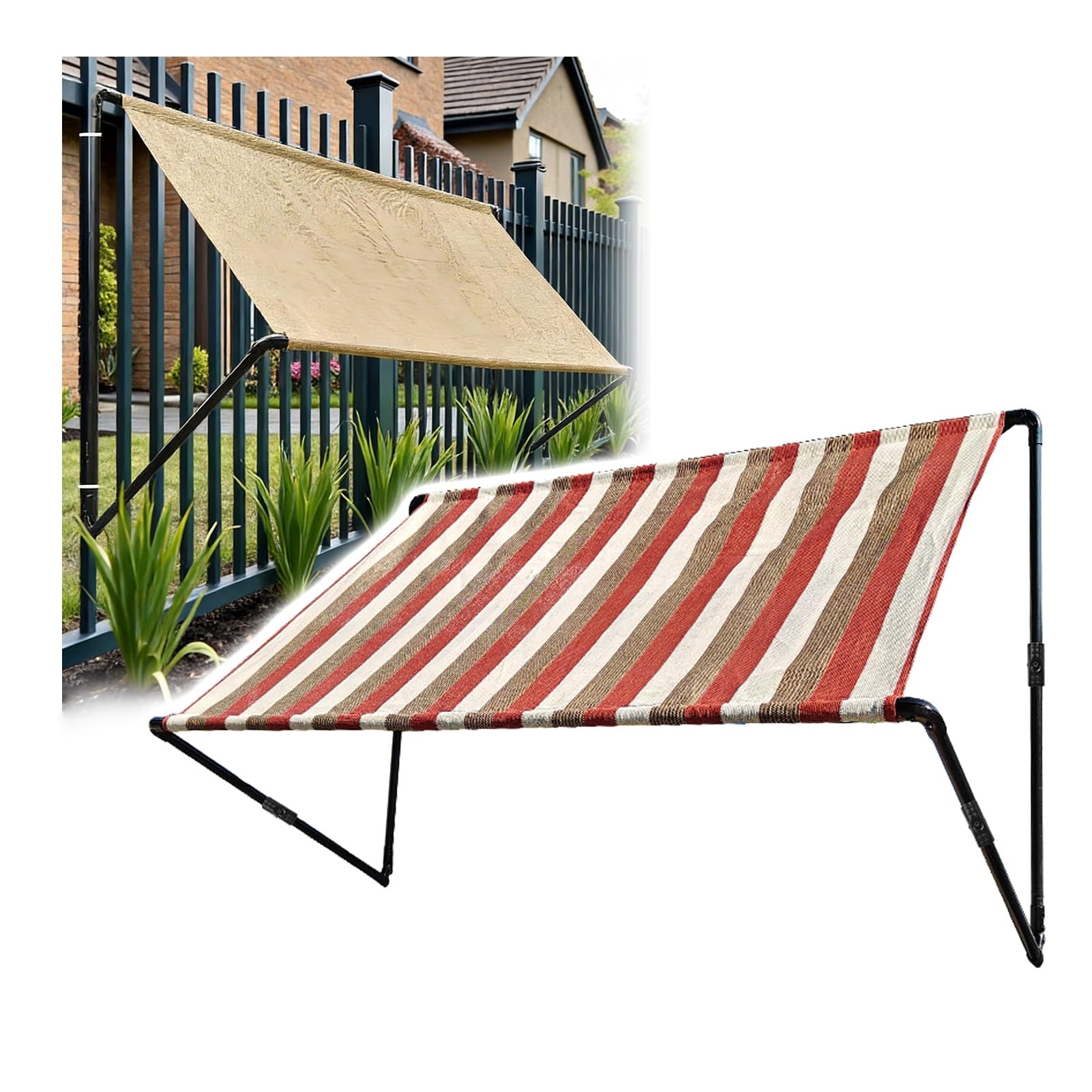 Pare-soleil manuel multicolore pour des déjeuners sur la terrasse ombragée