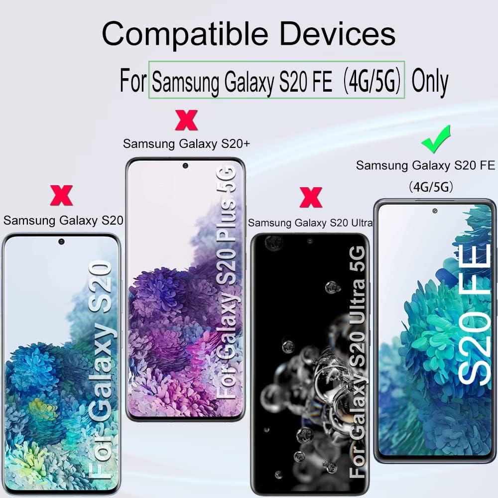 Ibywind Screen Protector For SamSung S20 FE(4G/5G),with 2Pcs Tempered Glass,1Pc Camera Lens Protector,1Pc Backing Carbon Fiber Film [Fingerprint Reader,Easy to install]