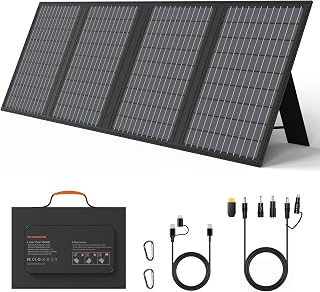 60W Tragbares Solarladegerät mit Ständer, Faltbares Solarpanel mit USB-C, USB-A und DC-Ausgängen, für Camping, Wandern, Notstromversorgung für Kleine Stromgeneratoren, Telefone, Powerbanks