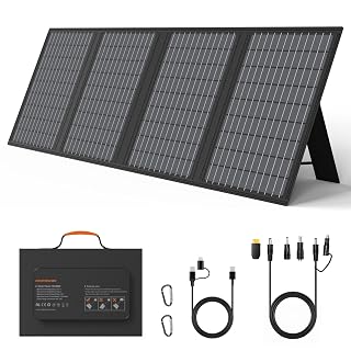 60W Tragbares Solarladegerät mit Ständer, Faltbares Solarpanel mit USB-C, USB-A und DC-Ausgängen, für Camping, Wandern, Notstromversorgung für Kleine Stromgeneratoren, Telefone, Powerbanks - Amazon product rated Grade A