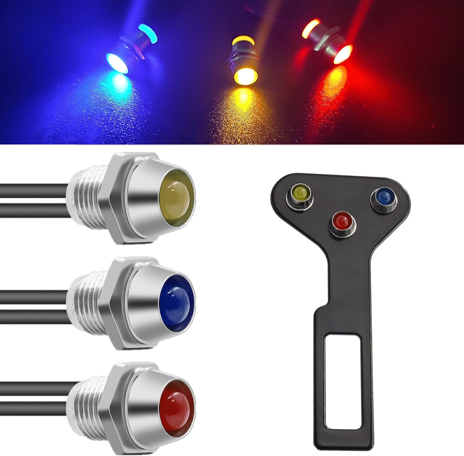 Amazon LEDダッシュボード表示灯12 V 24 V計器電球取り付けブラケット付、取り付け穴6 MM、金属、防水、汎用 車＆バイク 車＆バイク