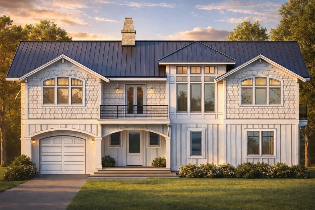 15-1734 HOUSE PLAN - 4-Bedroom Coastal House Plan with 2 Floors and Open Design