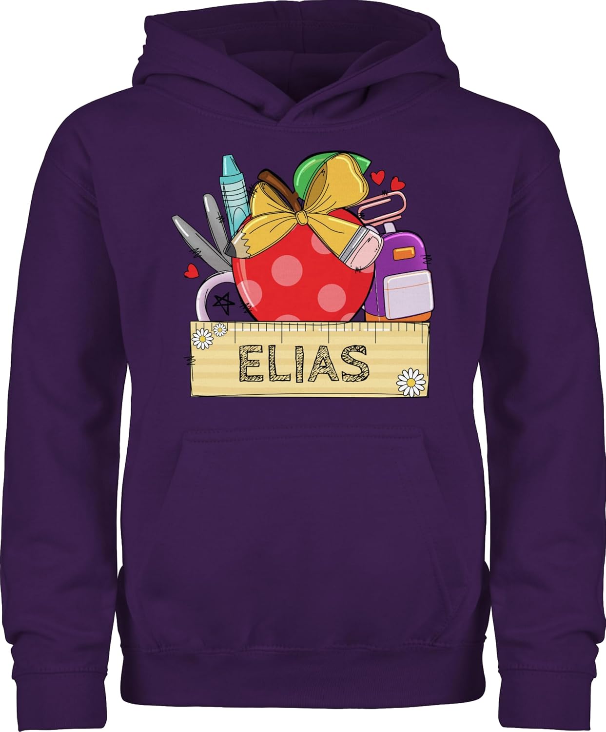 Personalisiert Kinder Hoodie Mit Namen - Schildkröte Design Für Einschulung