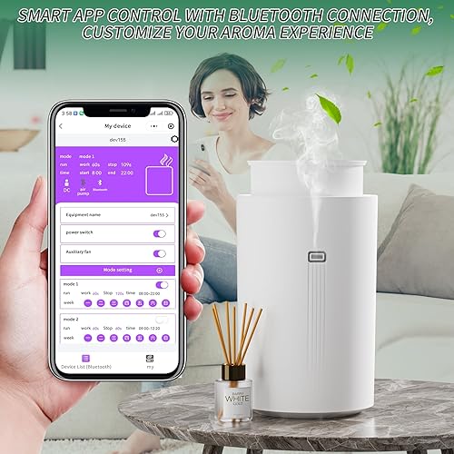 Miniatura 4 de Máquina de aire aromático para el hogar, 2000 pies cuadrados de cobertura de hotel con tecnología inteligente de aire frío, fragancia para toda la