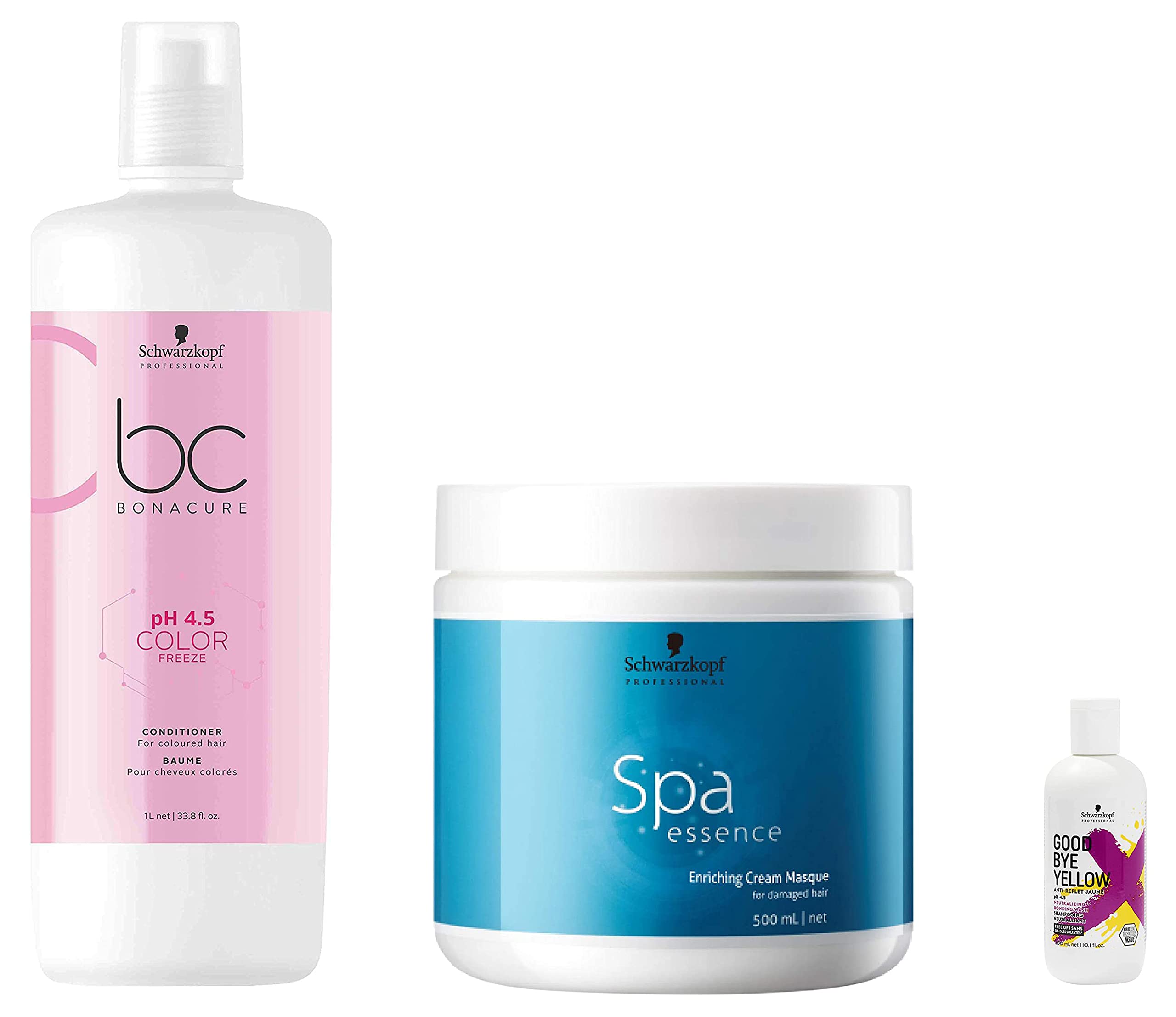 Schwarzkopf Professional Bonacure pH4.5 &Schwarzkopf Professional Spa Essence Enriching Masque &Schwarzkopf Professional Goodbye Yellow Neutralising & Anti-Yellow Sulfate Free Purple Shampoo | 300 Ml-image-41