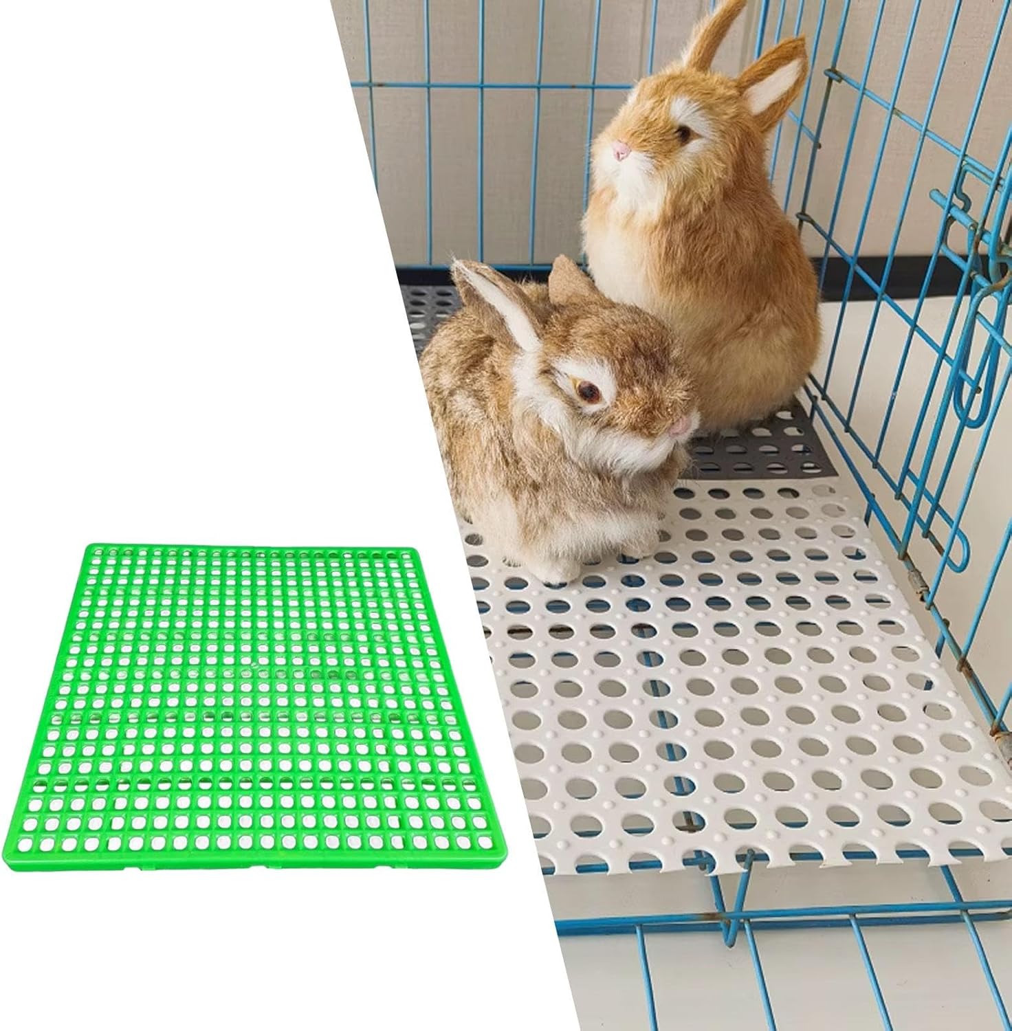 Rabbit Cage Mat Pad Waterproof Holder Pets Supplies Bedding Cage Liner Feet Pad for Hamsters Bunny Rats Small Animals, 60cmx60cm