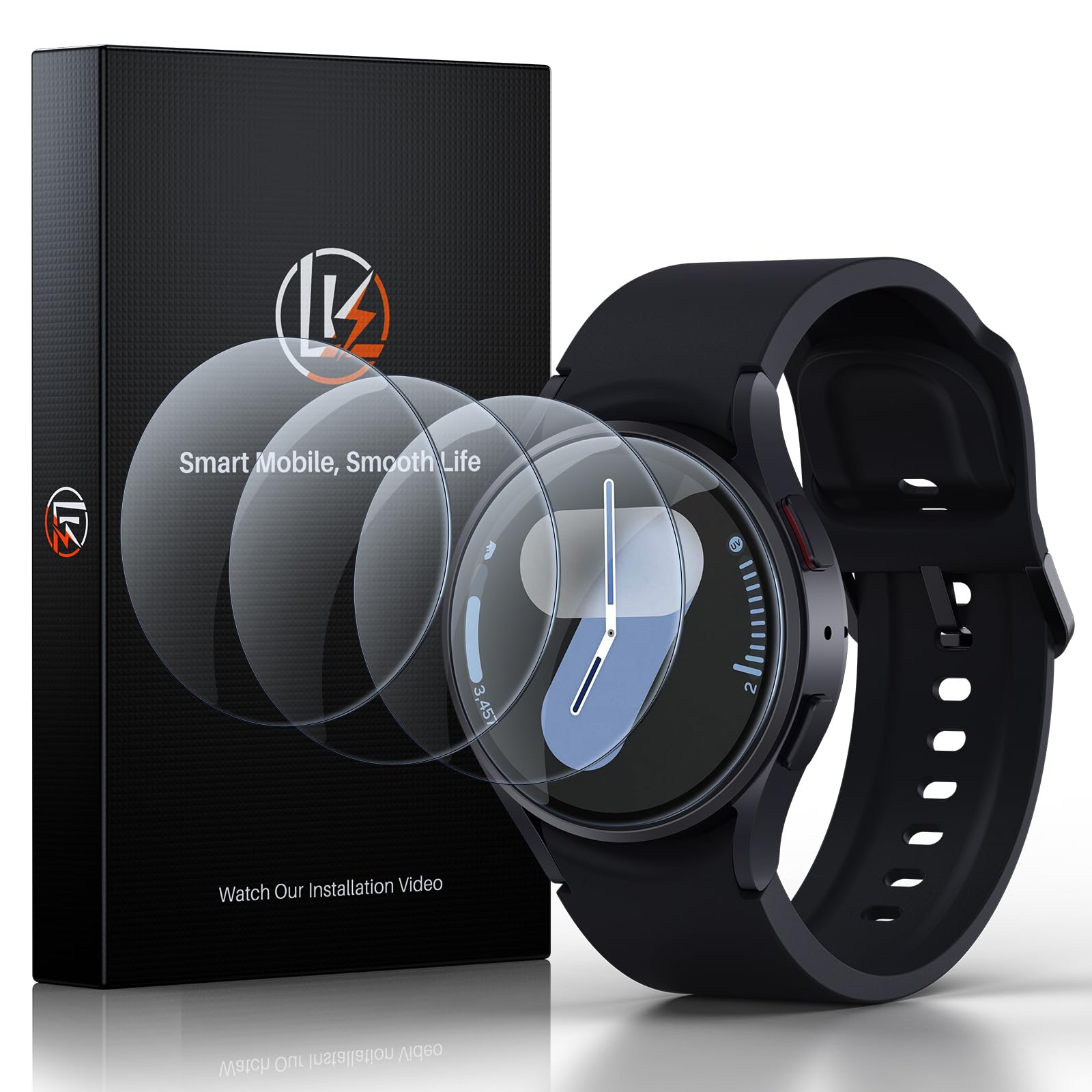 LK 4 Pack Screen Protector for Samsung Galaxy Watch 7 6 5 4 FE 40mm High Definition, Anti Scratch, Bubble Free 9H Tempered Glass Screen Protector for Samsung Smartwatch Galaxy Watch, Easy InstallationGlobal Recycled StandardGlobal Recycled StandardGlobal Recycled Standard