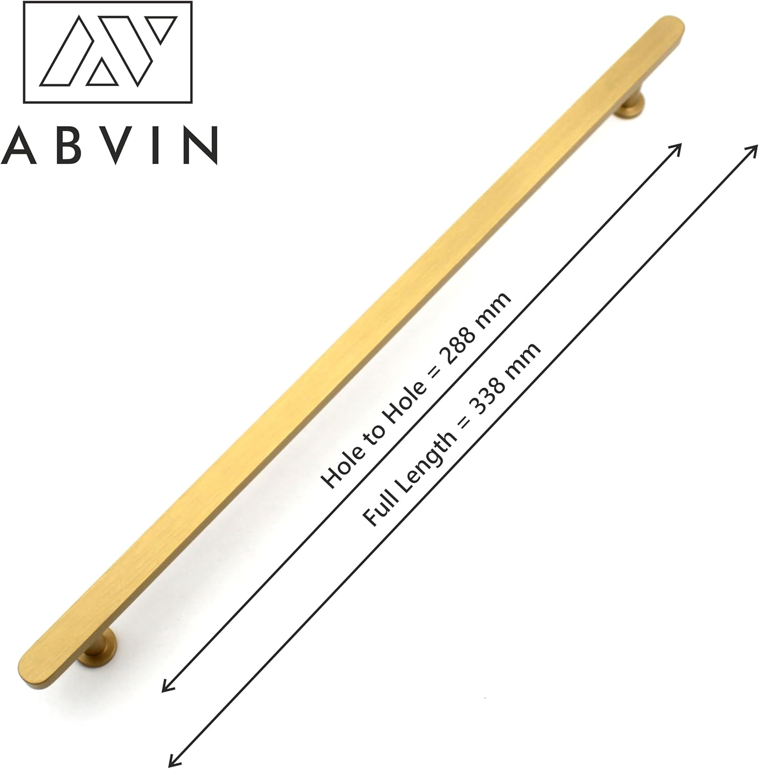 Premium Solid Brass Cabinet Bar Pull Handles Matt Gold Furniture Hardware Drawers Kitchens Cupboard Door (13.3 inch), AV-CH-049 SB