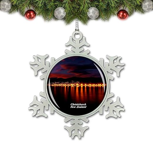 New Zealand Lyttelton Christchurch Christmas Ornament Tree Decoration Crystal Metal Souvenir Gift