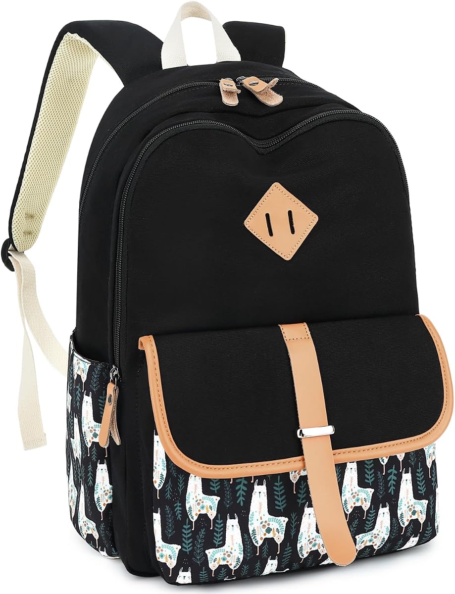 Canvas School Backpack for Girls Laptop Bag Travel Bag Bookbag Daypack