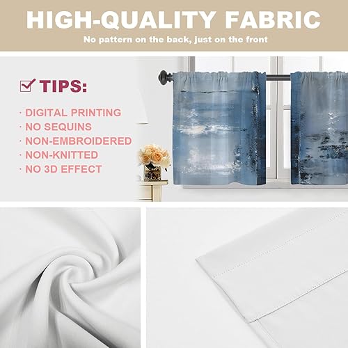 Miniatura 777 de Cenefas de cocina modernas con patrón de cobre marrón dorado para ventanas, cenefas opacas abstractas de marcas de arañazos y cortinas opacas