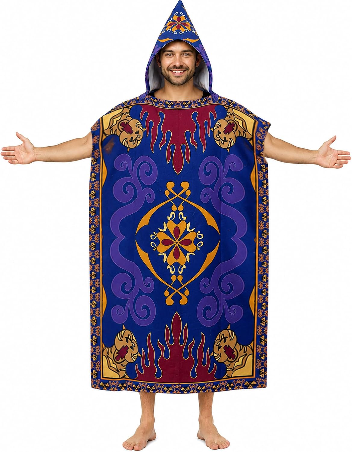 Magic Carpet Costume Adult Men Arabian Outfit Women Prince Poncho For Halloween And Cosplay Genie Adventures
