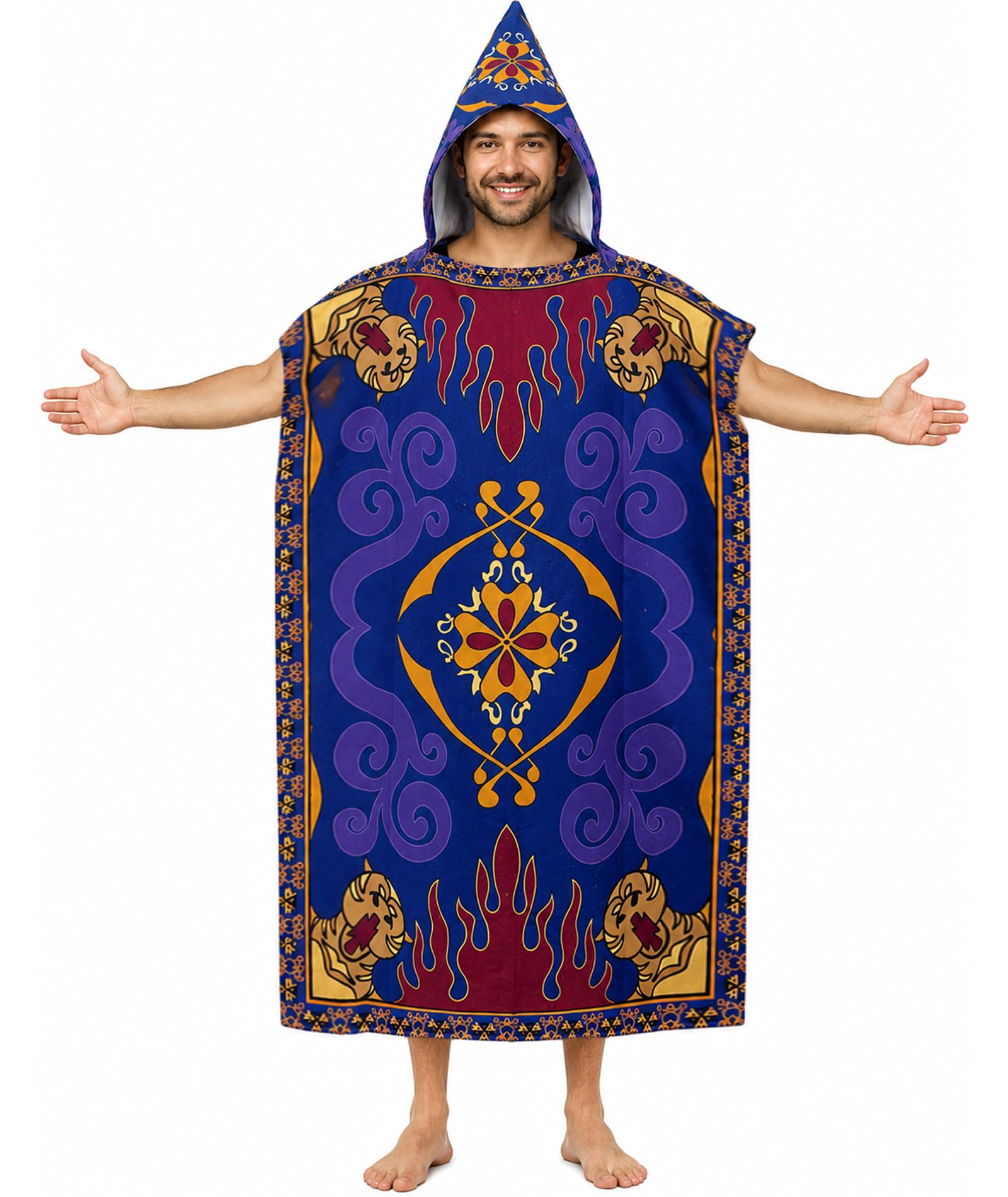 Magic Carpet Costume Adult Men Arabian Outfit Women Prince Poncho For Halloween And Cosplay Genie Adventures