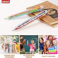 Vista 5 de Bolígrafos multicolores: paquete de 6 bolígrafos divertidos de arcoíris, premios para niños, bolsas de regalo, regalos de Navidad y fiesta