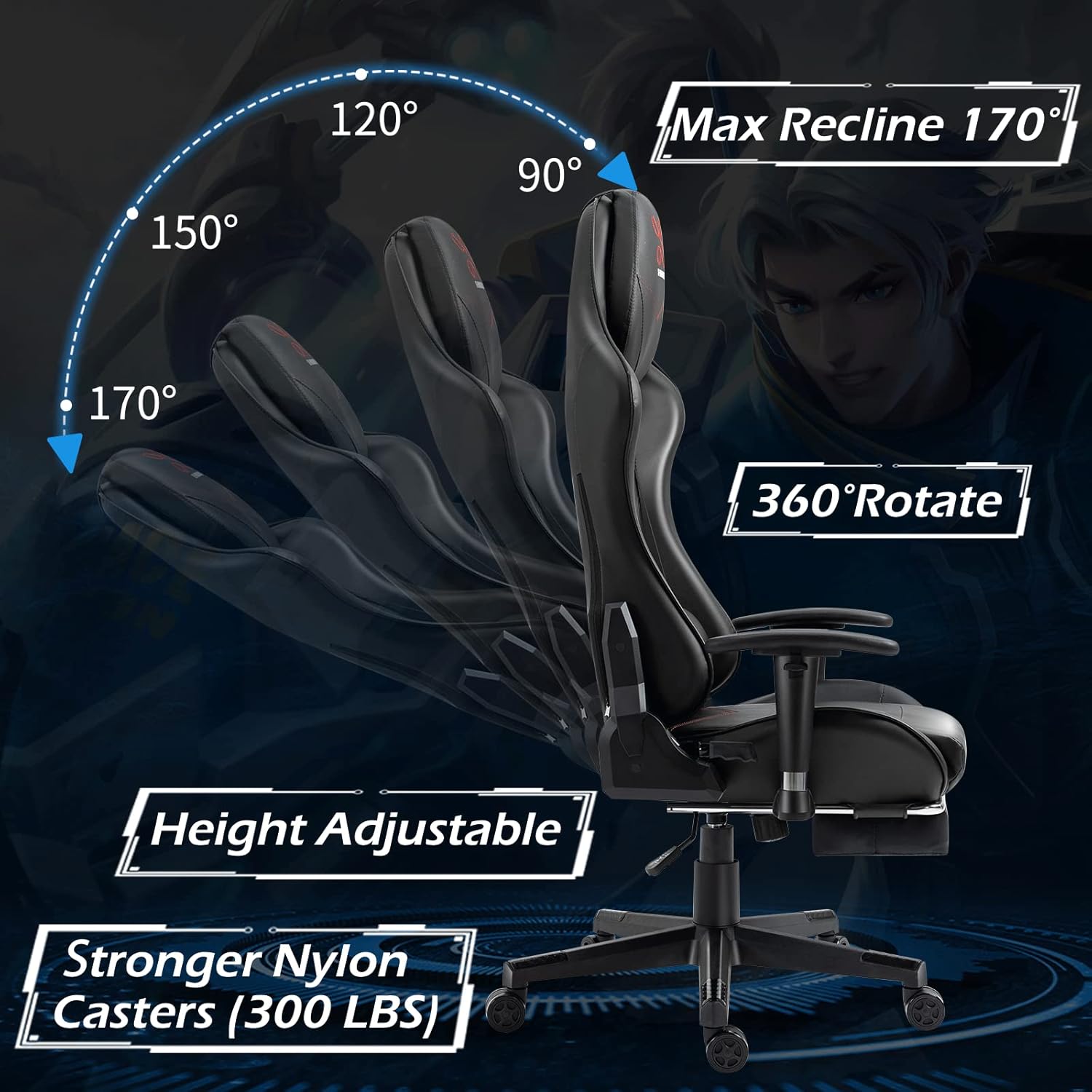 ایگرد قیمت و خرید XVOLSPORT Massage Gaming Chair with Footrest