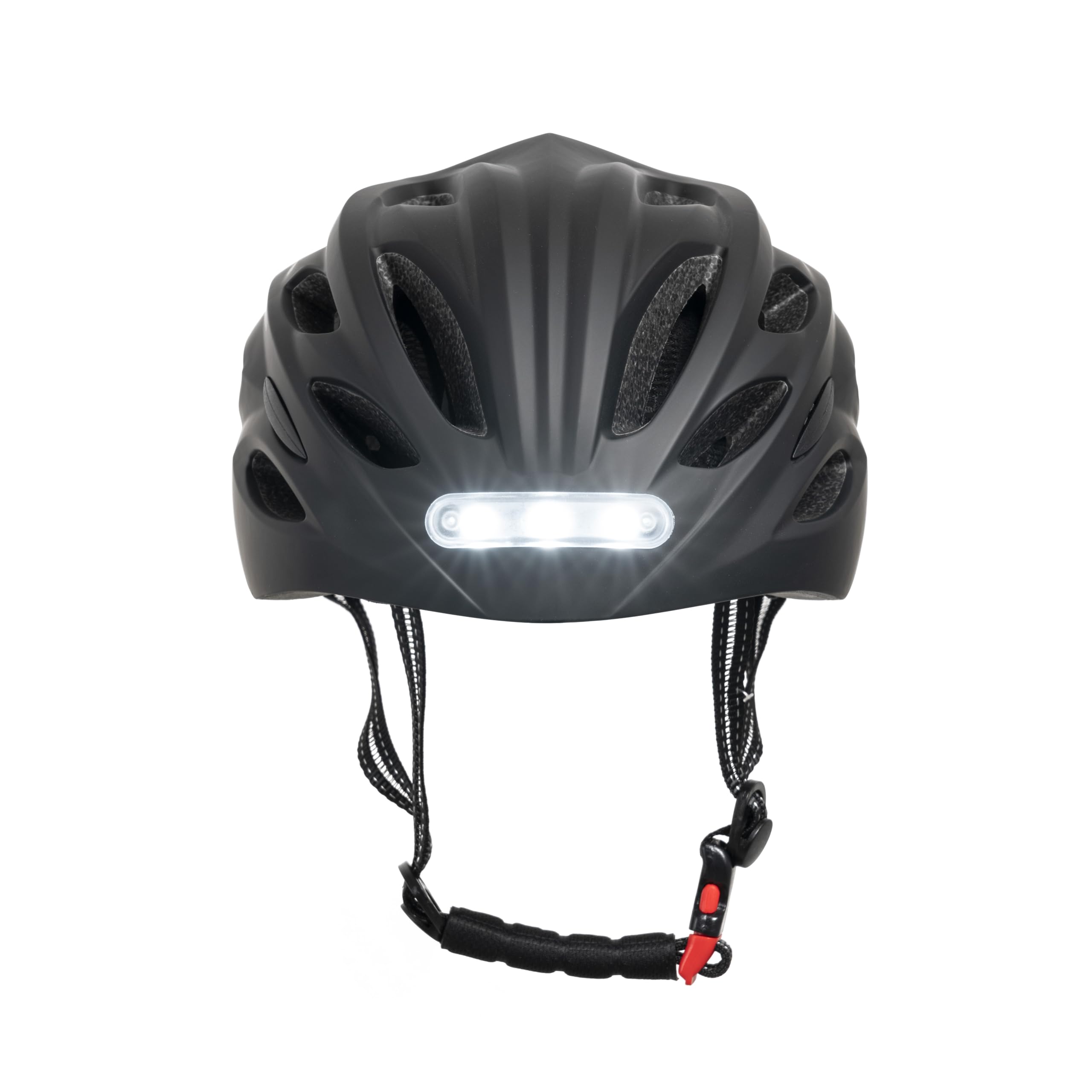 YOUIN Casco Bici Patinete Deportivo para la Cabeza | Luces LED Integradas | Batería Recargable | Ajuste de 52-58 cm | Ideal para Ciclismo Nocturno, Negro, XL, Plástico
