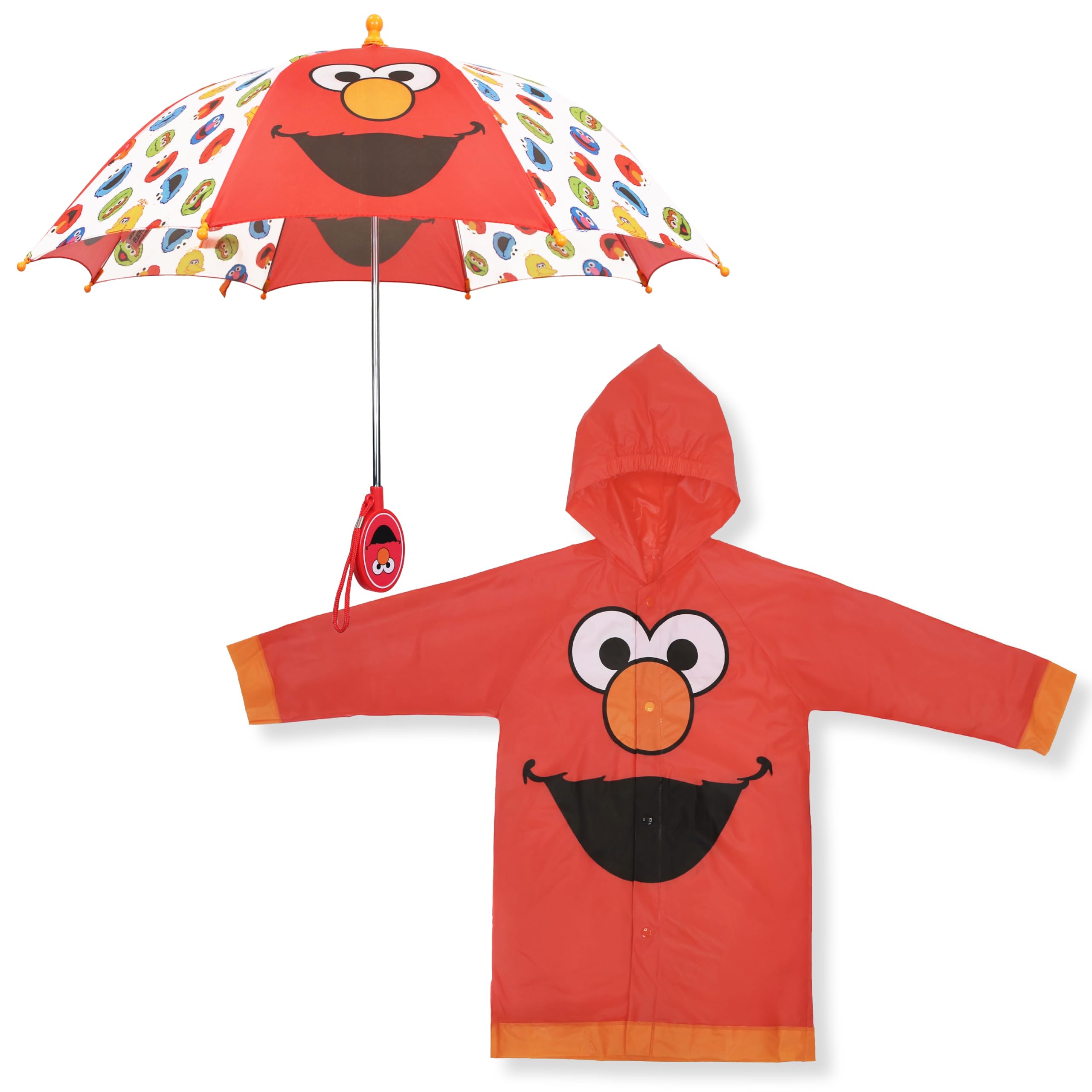 Sesame Street Boys Kids Umbrella and Slicker, Elmo Toddler Boy