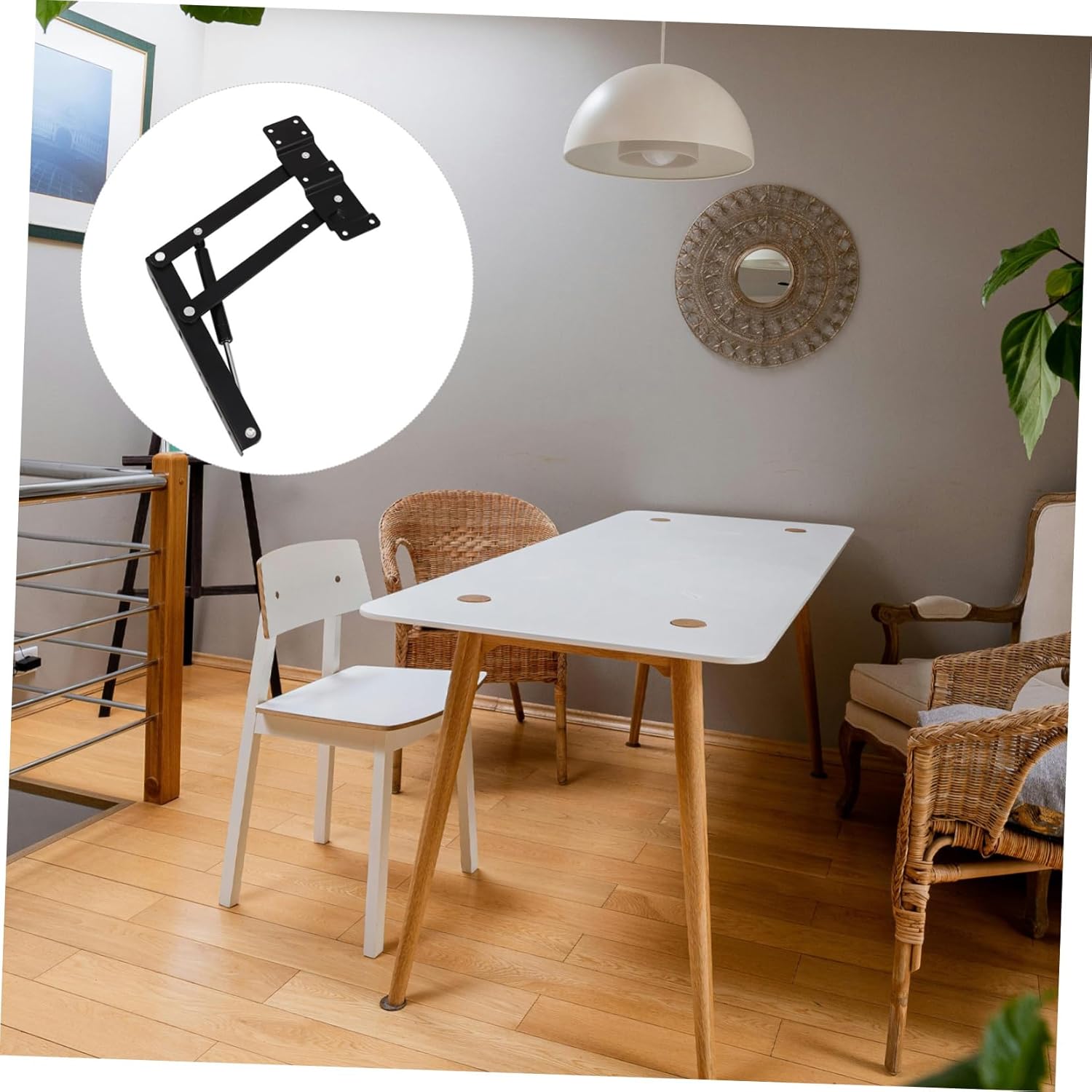 Folding Shelf Brackets with Hydraulic Mechanism Pull Down Bracket for Space Saving Tables Durable Construction for Easy Installation and Smooth Operation