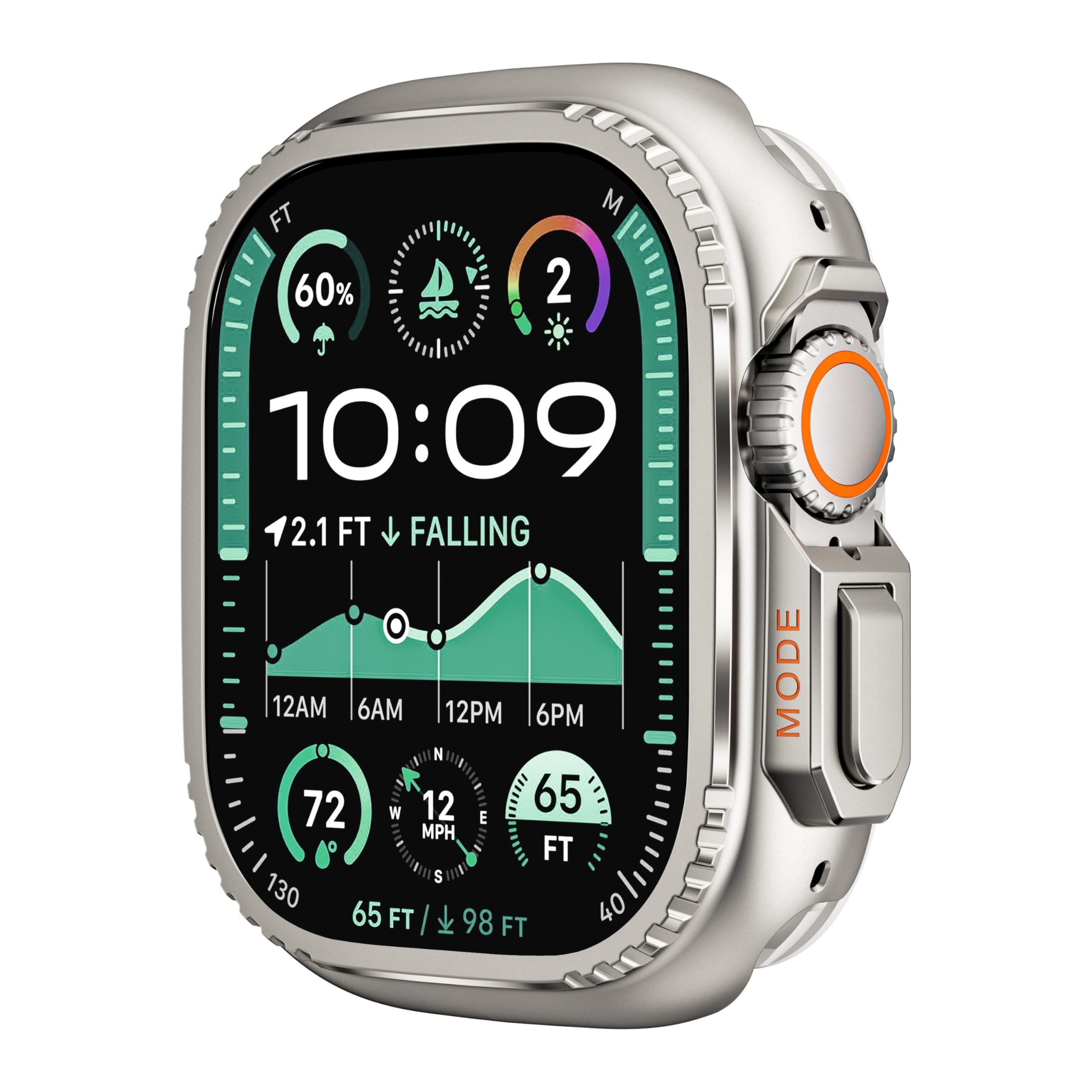 VeveXiao 2 in 1 Metal Rugged Case for Apple Watch Ultra 49mm, Aluminum Shockproof Protective Bumper Cover