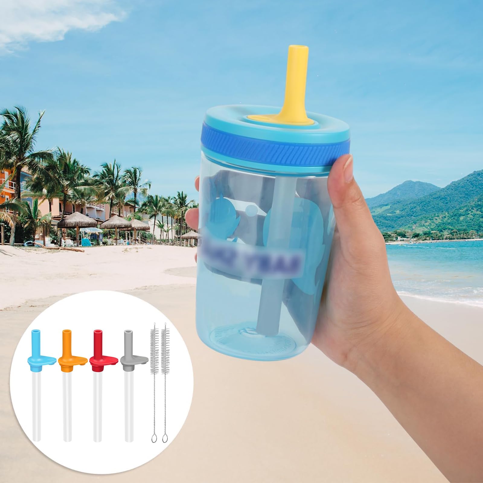 4-Pack Replacement Straws & Bite Valves For Zak Designs Kelso 15 Oz Water Bottle - View #8