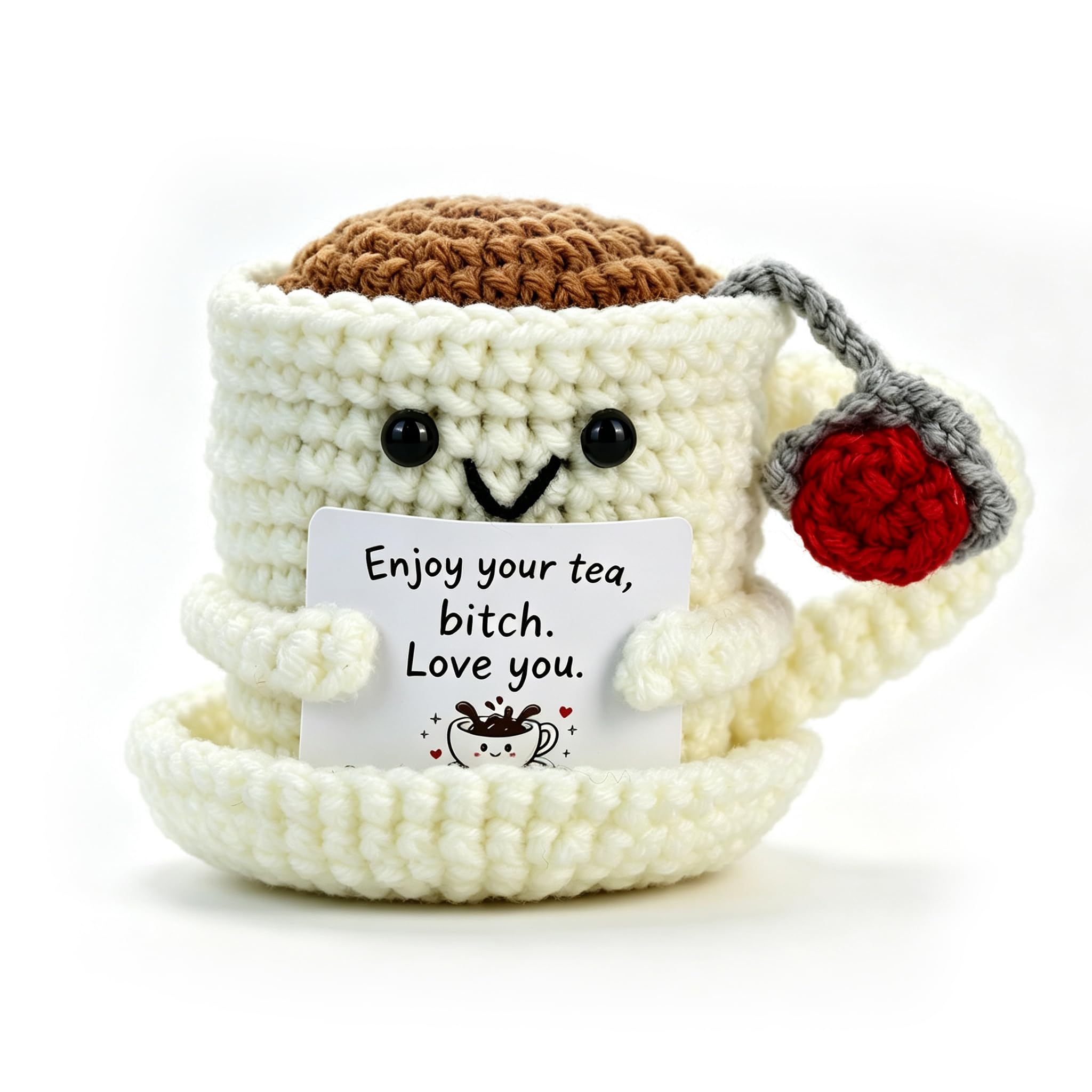 LCOLYDM 1 Piece Crochet Teacup Doll, Funny Best Friend Rude Gift for Women