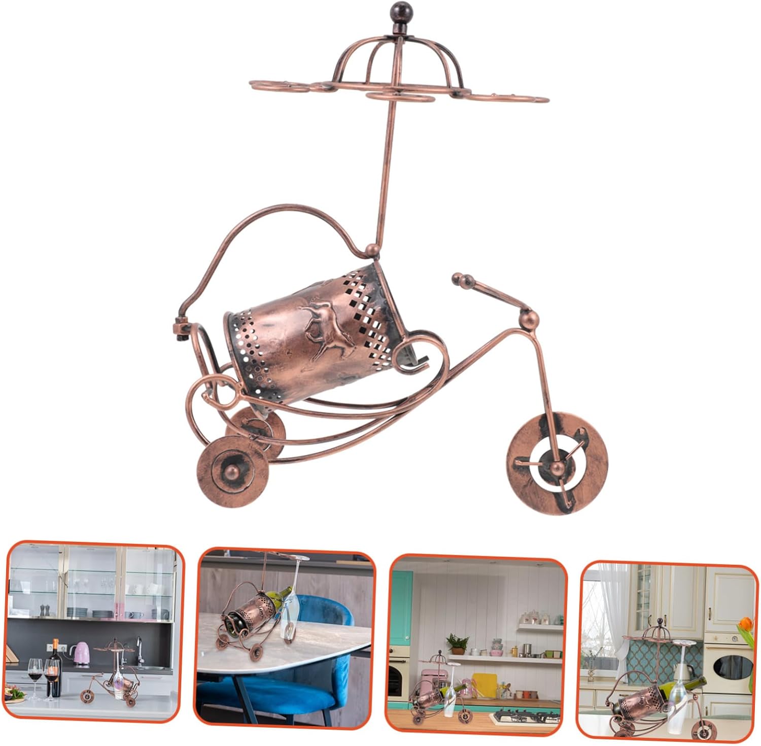 Light Brown Wine Rack Bottle Storage Holder Desktop Display Rack for Wine Bottle Compact Space-Saving Stylish Organizer for Home Kitchen and