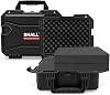 Shall Hard Protective Case L Size, Waterproof Dustproof Shockproof Flight Case with Custom Foam Insert, Pelican case for Camera Tool Electronics Instrument,Black, 13.78 x 11.42 x 5.91 inches
