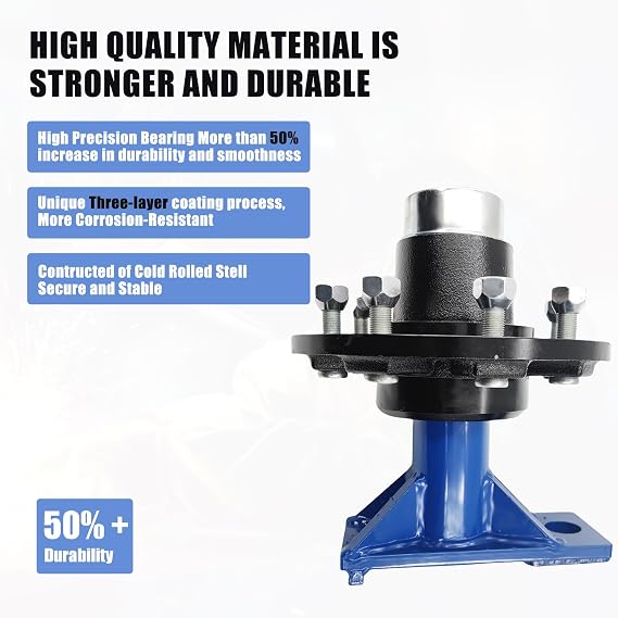 2 Pack Shipping Container Wheels 8-Lug Wheels Kit, Heavy-Duty Shipping Container Axles, Moves up to 40ft Shipping Containers, Extra Thick Plate 8 Lugx6.5 Bolt-on Spindle Kit Quick Disassembly (Blue)